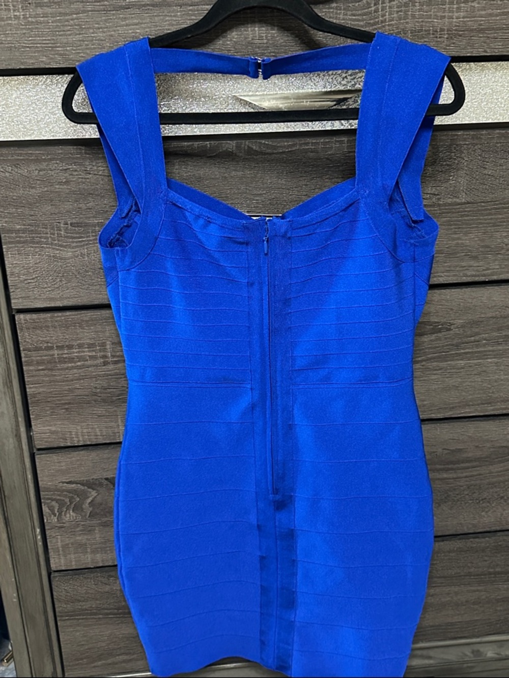WOW couture Electric Blue Bandage Mini Dress - Sleeveless Bodycon - Picture 2 of 3